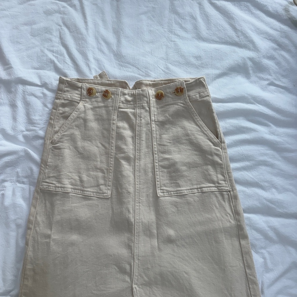 Pilcro Cream Midi Skirt with High Slit - Picture 8 of 11